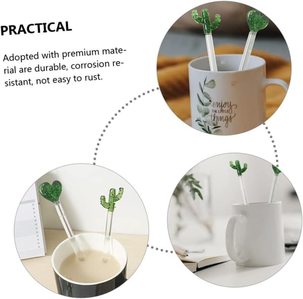 2-pack kaktusformade omrörare för kaffe och cocktails