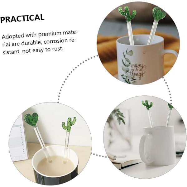 2 stk. Kaktus-omrørere til kaffe og blender