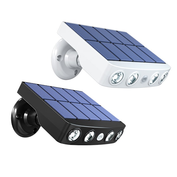 Integrert solcellelampe (hvitt lys og svart lampeskjerm)