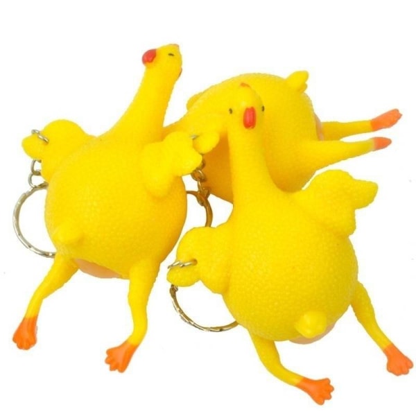 Kreativ leksak Rolig Vent Kyckling Nyckelring Kläm värphöna Parodi värphöna Luftning och dekompression Knepigt