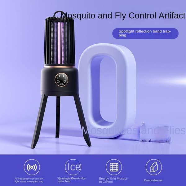 USB Lamp, Fly Trap and Insect Repellent with Timer Function for Outdoor Camping, Safe and Effective.