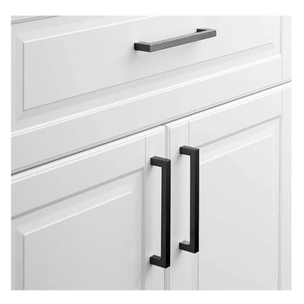 Moderne møbelgreb - Rustfrit stål - Sort - 128 mm - Pakke med 10
