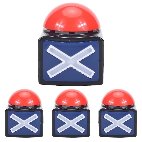 4 stk Game Answer Buzzer,spil Buzzer Alarm Lyd Play Button With Light Trivia Quiz Got Talent Buzzer Game Toy For Kids Høj kvalitet