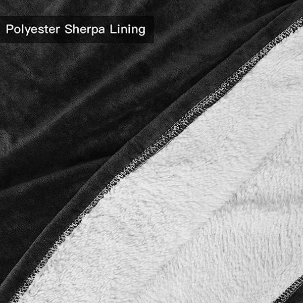 Stor Sherpa hættetrøje, One Size Passer mest (sort)