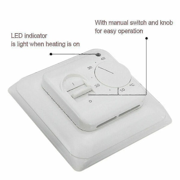 Elektrisk gulvvarme termostat temperaturkontrolkontakt + sensorkabel