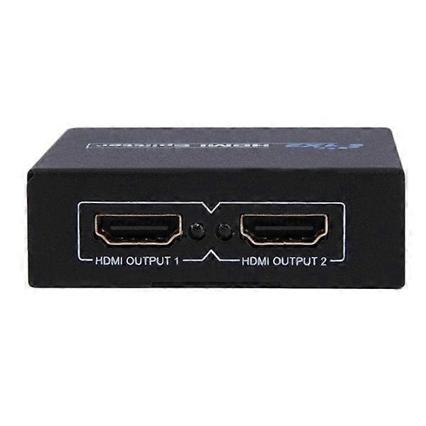 V1.4 1x2 Mini HDMI Forstærker Splitter, Understøtter 3D & Full HD 1080P (Sort)