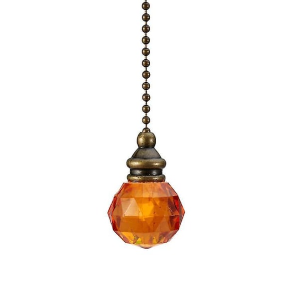 Perinteinen antiikkityylinen oranssi kristalli koristeellinen kylpyhuoneen valokytkimen vetoketju (oranssi) (1 kpl)