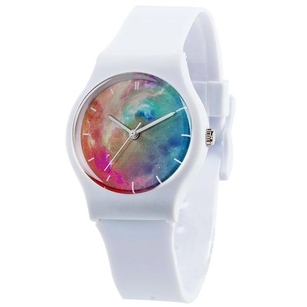 Kello nuorille tytöille Kvartsikäyttöiset rannekellot Super Soft Resin Watch Band