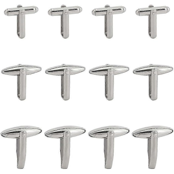 18 stk Blanke Manschetknapper til Mænd 3 Størrelser 304 Rustfrit Stål Skjorte Knapper Fri Match Charms Manschet Knapper Metal Manschet Knapper Blanks Indstilling til Bryllup Smoking