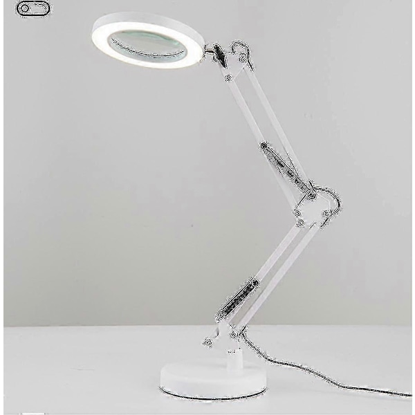 10x Förstoringsglas med Ljus och 3 Färglägen, 10 Justerbara Ljusstyrkor, Förstoringslampa för Skrivbord