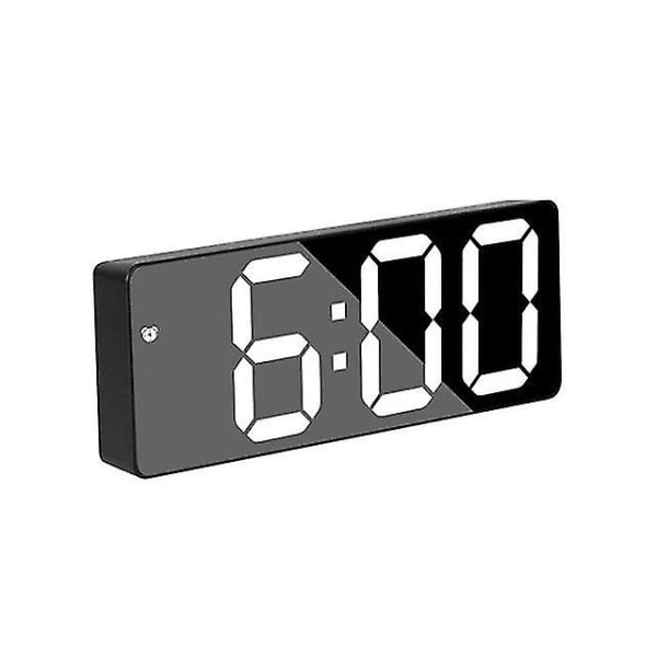 Led Mirror Table Clock Digital Alarm Snooze Display Time Desktop Electronic Table Clocks Desktop Clock