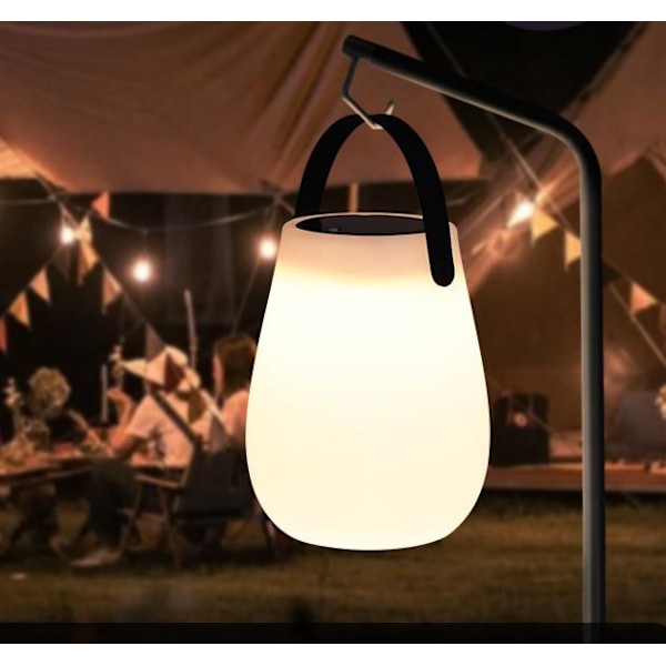 Bärbar solcellslampa, liten vattentät bordslampa för utomhusbruk - 16 ljusfärger, 6 ljusstyrkenivåer, 140*140*​​200 mm, 1 st.