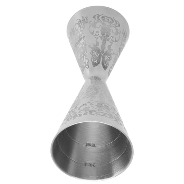 Dubbelsidig cocktailjigger integrerad bartender mätkopp graverad rostfritt stål mätjigger för hemmabar 30ml 45ml