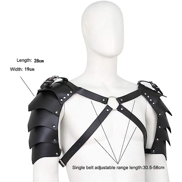 Justerbar bryststropp One Shoulder Armor Leather Party Costume
