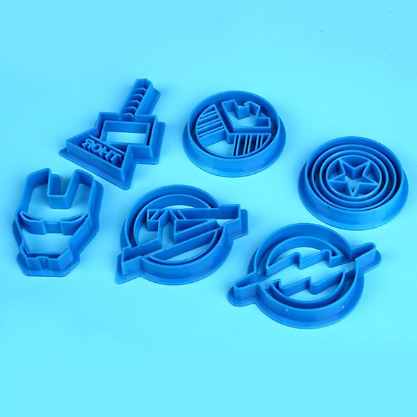 6 stk. Superhelte Captain Cookie Cutter Sukker Avengers Fondant Kage Biscuit Form Kaesi