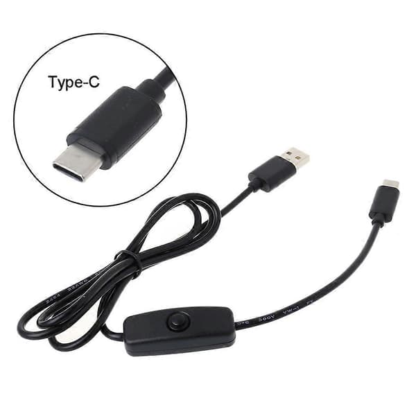 USB-kaapeli virtakytkimellä ON/OFF USB - Type-C -kaapeli USB-lampulle ja -tuulettimelle