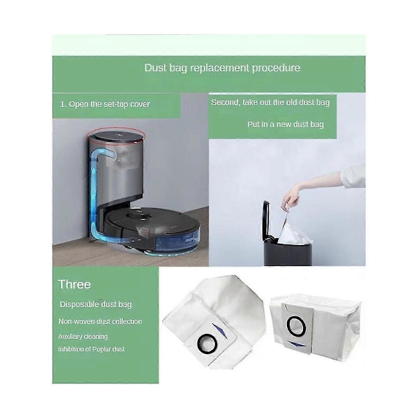 12 stk. støvsugerposer for Deebot X1/x1 Omni/t10 Turbo/t10 Omni/t20 Pro /t20 Omni/ T20 robotstøvsugerpose