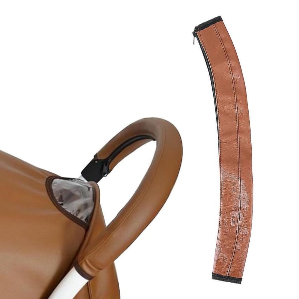 Brun Baby Barnvagn Armstöd Handtag Hylsa Överdrag Universellt Handtag Överdrag Konstläder Svart/brun-Yvan