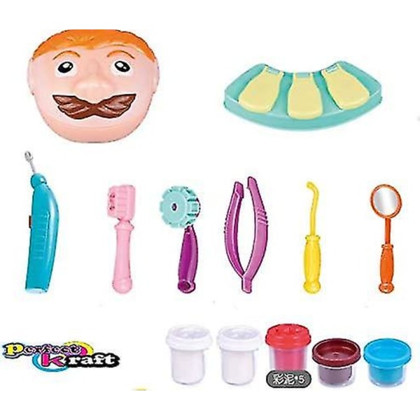 Barnehage Liten Tannlege Play Dough Set Leke Doktor Drill Og Fyll Playset Playdough Leke Sett