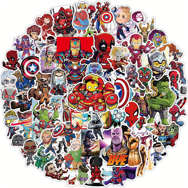 Marvel Superhelt Sticker Samling - 65 Vandtætte, Genanvendelige Dekaler Til Fans
