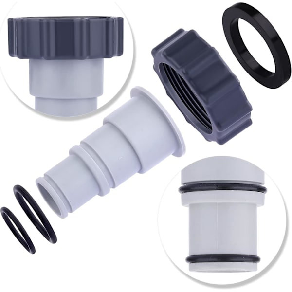 32 til 38 mm pool A slange adapter med klemme til gevindforbindelsespumper Udskiftning pool A slange adapter til stempelventil Kompatibel med Intex pool sæt
