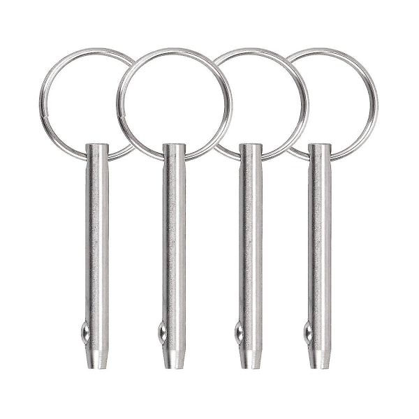 4 stk Quick Release Pins Bimini Top Pins, Diameter 1/4in (6,3 mm), samlet længde 2,56 tommer (65 mm), marin