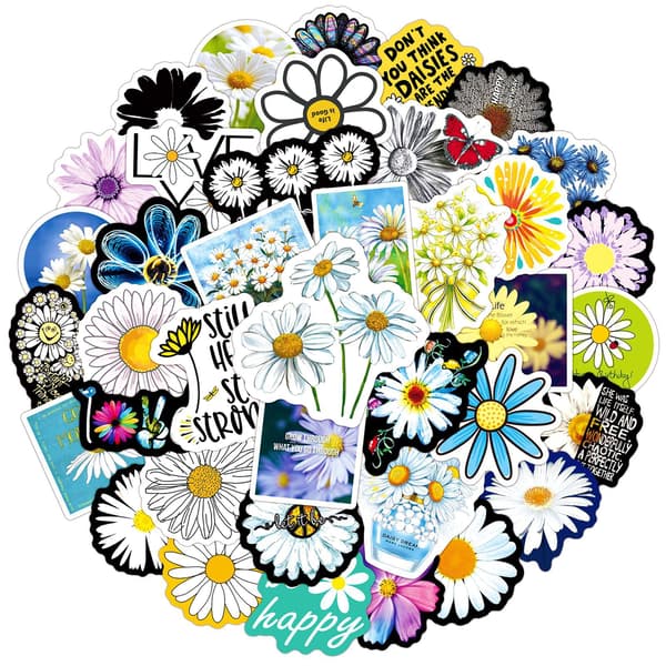Waterproof Daisy Doodle Stickers