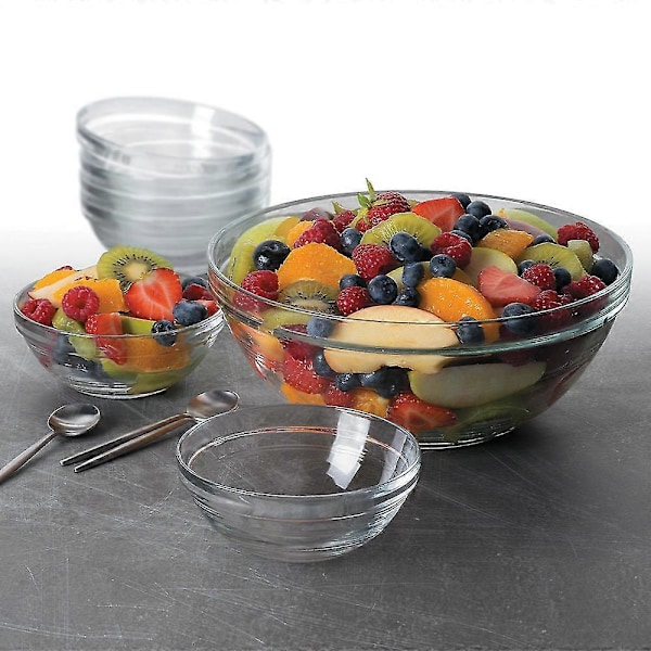 Duralex Set med 4 Lys Runda Stapelbara Skålar 7,5cm Fester Grillning Desserter Blandning Dippsåser