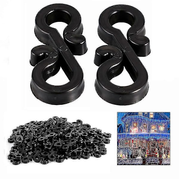 120 stk Mini Plast Takrenne-kroker, Utendørs Lyskroker Klips, S-Klipskroker Til Bryllup Jul Halloween Hage Tre - NNIU