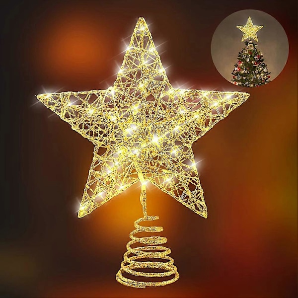 Lysende Juletre Topp, Tretopp Lysdekorasjon, Stjerne Juletre Topper, Juletre Topp, Juletre Stjerne