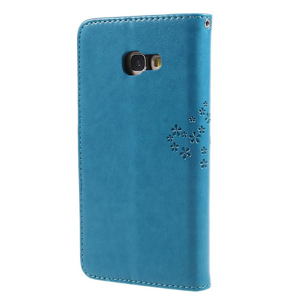 Imprint Tree Owl -magneettinen nahkainen lompakko-puhelimen kotelo Samsung Galaxy A5:lle (2017) SM-A520F