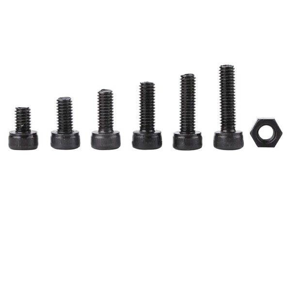 240 Pakke M4 Hex Bolter Skruer Karbonstål Flens Bolt Hex Socket Cap Hode Bolter Skruer Muttere Assortert Kit