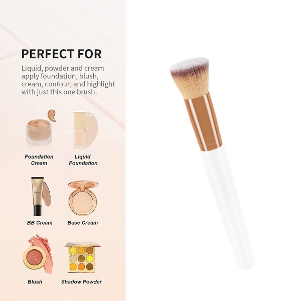 Beauty Brush Professional Uudelleenkäytetty pehmeä valkoinen putki Ympäristöystävällinen meikkityökalu Tasapää irtopuuterimeikkisivellin jokapäiväiseen elämään
