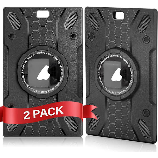 - Pakke Apple Airtag Pungholder  Slank Tynd Airtag Pung Kort Etui Cover  Kreditkort Størrelse Pung Etui Holder Til Apple Airtag Med Karabinhage-sort