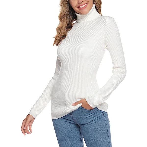 Dame rullekrave strikket sweater Anbefalet XL165cm