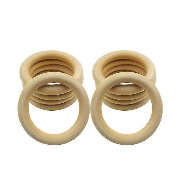 Naturliga Träringar Trä Hantverk Ring DIY Smyckesfynd 10st 70mmP202112241008