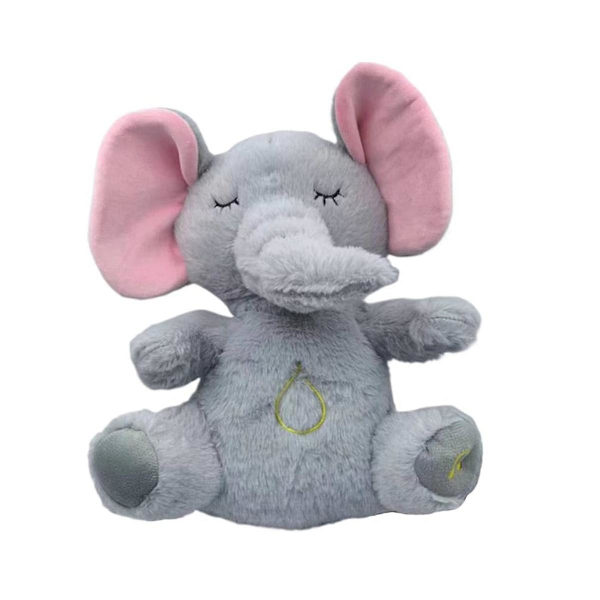 Lugnande Elefant Plysch Baby Ljudmaskin Lugna Snuggle Elefant Andning Fylld Djur Plysch Leksak Sovande Baby