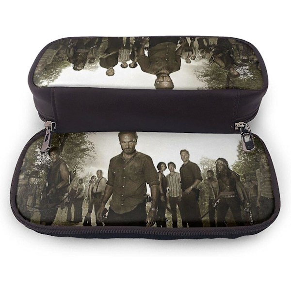 The Walking Dead Læder Penneætui Penneætui Stationery Taske Kontor Bærbar Opbevaringsboks Kosmetikæske Mappe bd003818