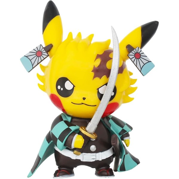 Animefiguuri New Horizons Gk: Pikachu Cosplay Slayer Tanjirou/zenitsu/ Nezuko/inosuke Toimintafiguuri, keräily Kimetsu No Yaiba Model Gifts Pvc 3.5".