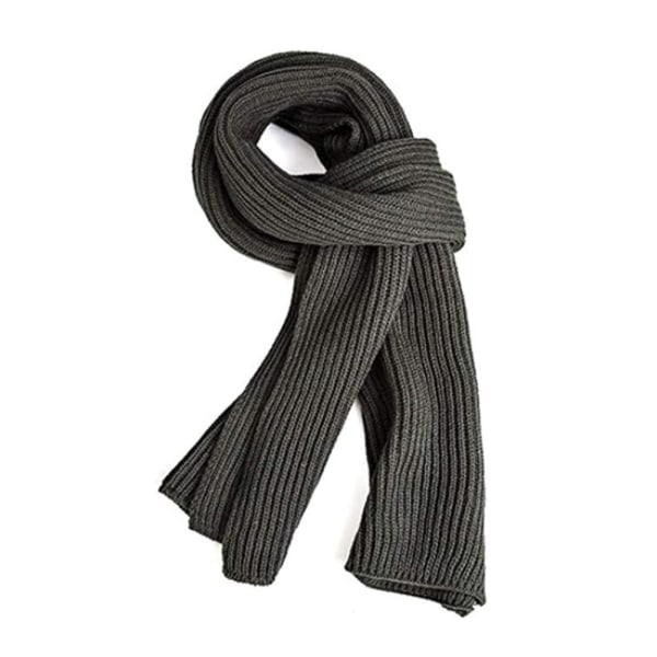 Scarf Vinterscarf herr Stickad scarf Unisex varm mode enfärgad scarf grey