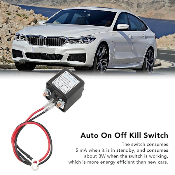 Fjärrströmbrytare för batterifrånkoppling, DC 12V bilsäkerhetsbrytare, stöldskydd, huvudströmbrytare med fjärrkontroll kopparterminal för bil (12V120A)
