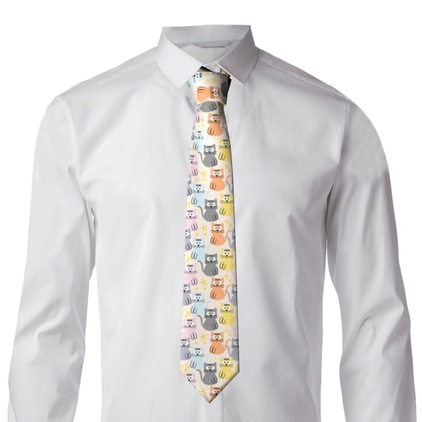 Söpö kissakuvio miesten kravatti Muoti niskasolmio laiha solmio Lahjat häihin, sulhaseen, bisnesjuhliin