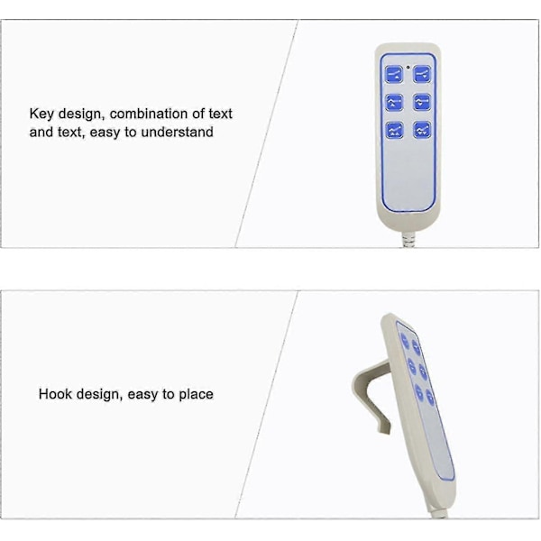 Motoriseret Hospitalseng Fjernbetjening, Universal 6-Knap Fjernbetjening Udskiftning med 8-Pins til Løfteseng