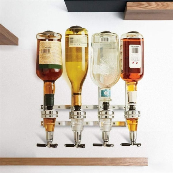 4 pulloa set alumiiniseoksesta seinään kiinnitettävä viiniteline viiniastiat kotibaari viinityökalut