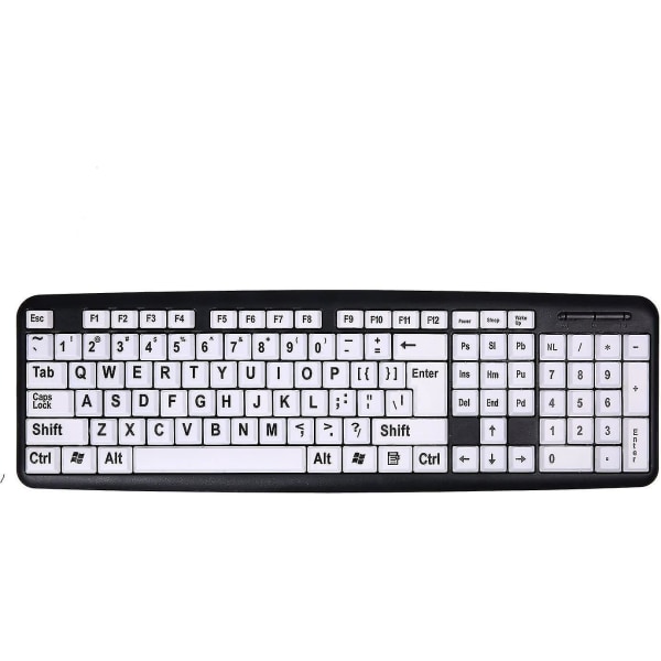 Stort print trådbundet tangentbord - USB tangentbord med stora bokstavsnycklar för synskadade användare