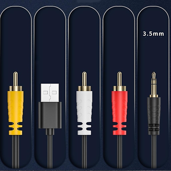 Digital SPDIF Koaksial til Analog RCA & 3.5mmAux StereoAudio Kabel til HDTV