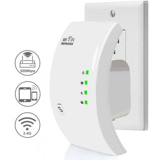 WiFi-repeater WiFi-forsterker 300 Mbps Dekning opptil 200 m2, hvit