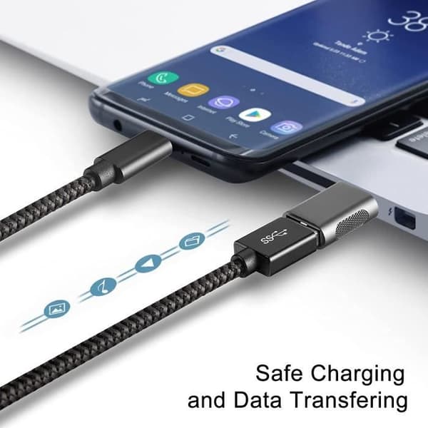 USB C til USB OTG-adapter, USB 3 til 3.0-adapter, kompatibel med MacBook, Microsoft Surface Go og andre enheter (2 stk)