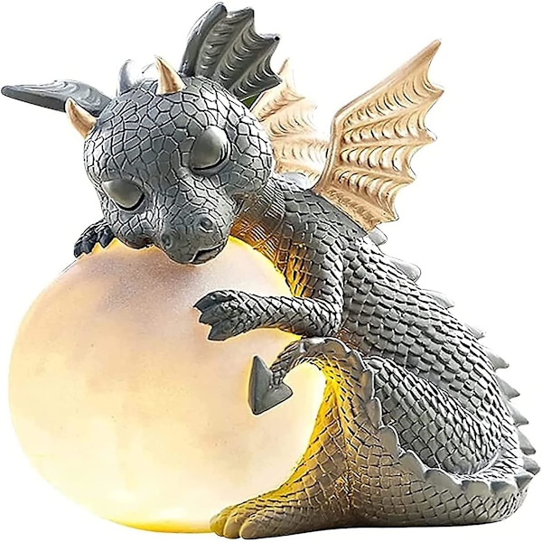 Ln-dragon Staty Trädgårdsfigur Med Solcellsdrivna Led-lampor - Utomhusdekoration För Patio, Gräsmatta, Gräsmatta Och Trädgård