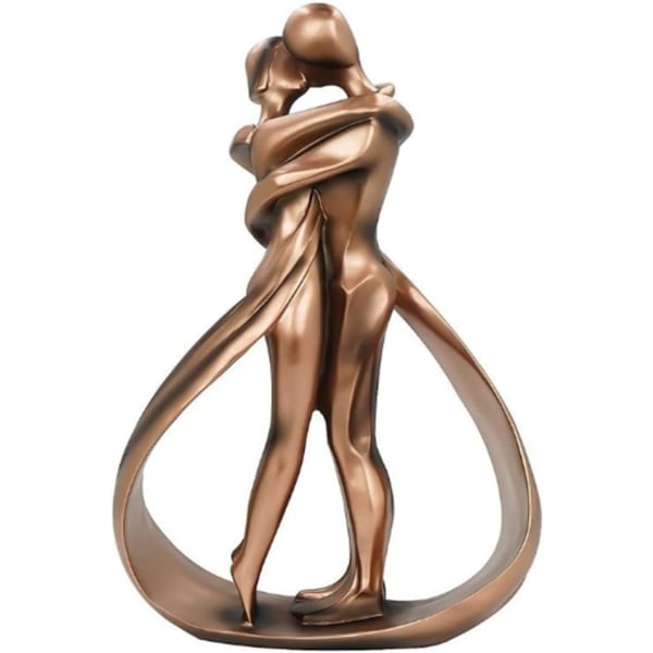 Lidenskabeligt par, der krammer og kysser statue, elskere kysser skrivebordsdekoration,